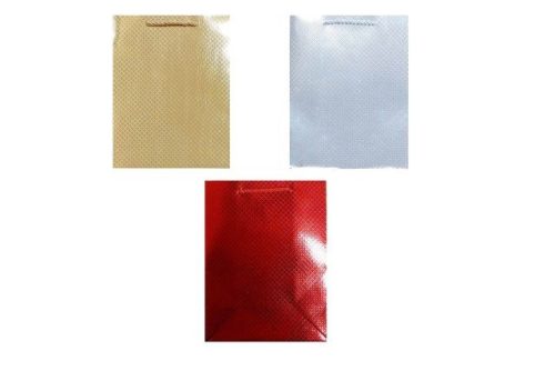 Arany-piros-ezüst ajándéktasak (14,5x15,5x7cm)
