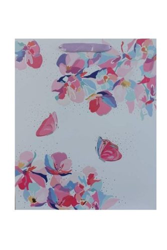 Akril virág-lepke ajándéktasak (32x26x9cm)  