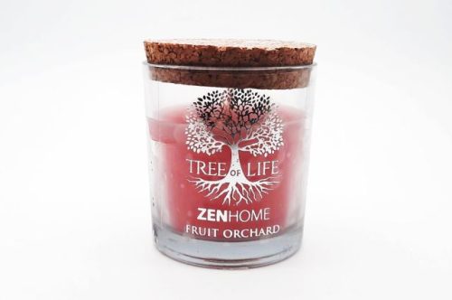 Fruit Orchard illatgyertya, életfa mintás üvegben (120g)