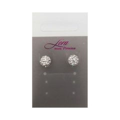 Kristályos fülbevaló, közepes, fehér (8 mm)