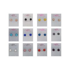   Kristályos, közepes gömb fülbevaló, több színben (8mm)