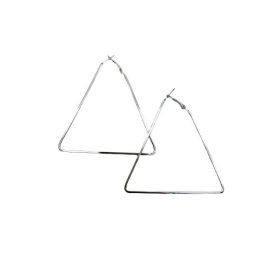 Ezüst színű háromszög fülbevaló (7cm, 1 pár)