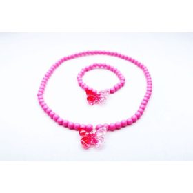 Pink nyaklánc és karkötő szett