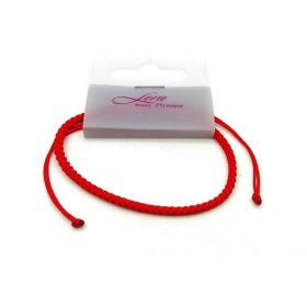 Karkötő piros fonott, cérnából